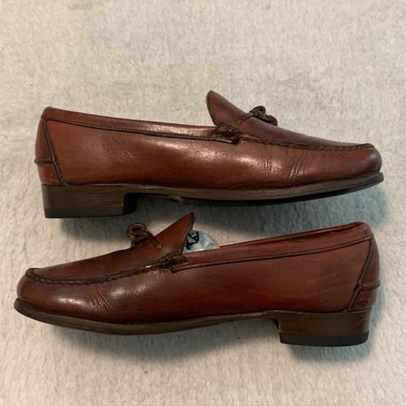 Baker Benjes Mens Brown Leather Slip On Tasseled Loafers Size 8 D main image 9